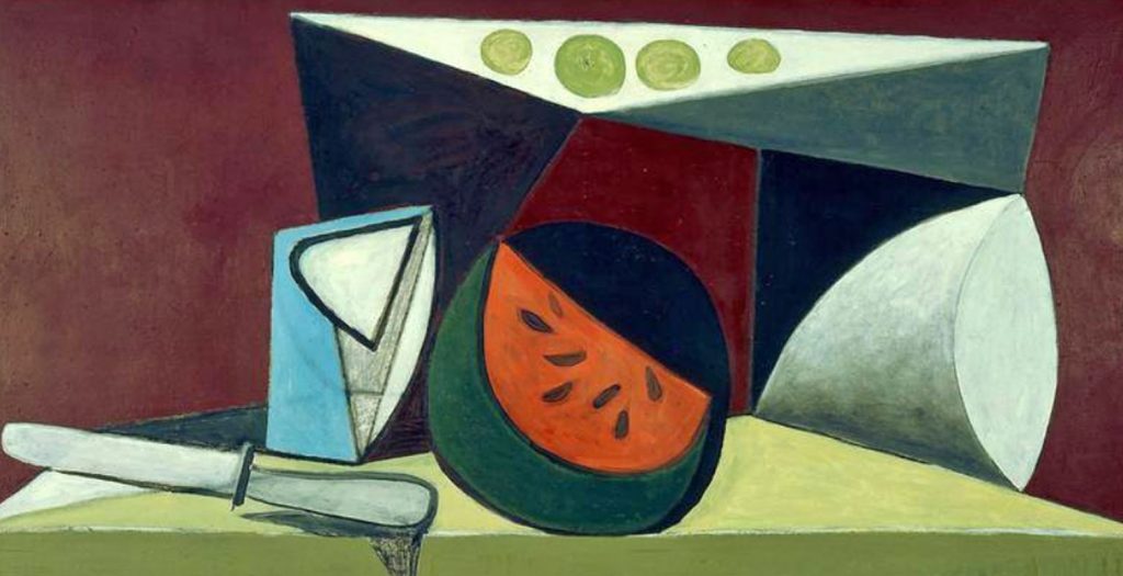 Pablo Picasso, 1946, "Nature morte à la pastèque". Musée Picasso, Antibes.