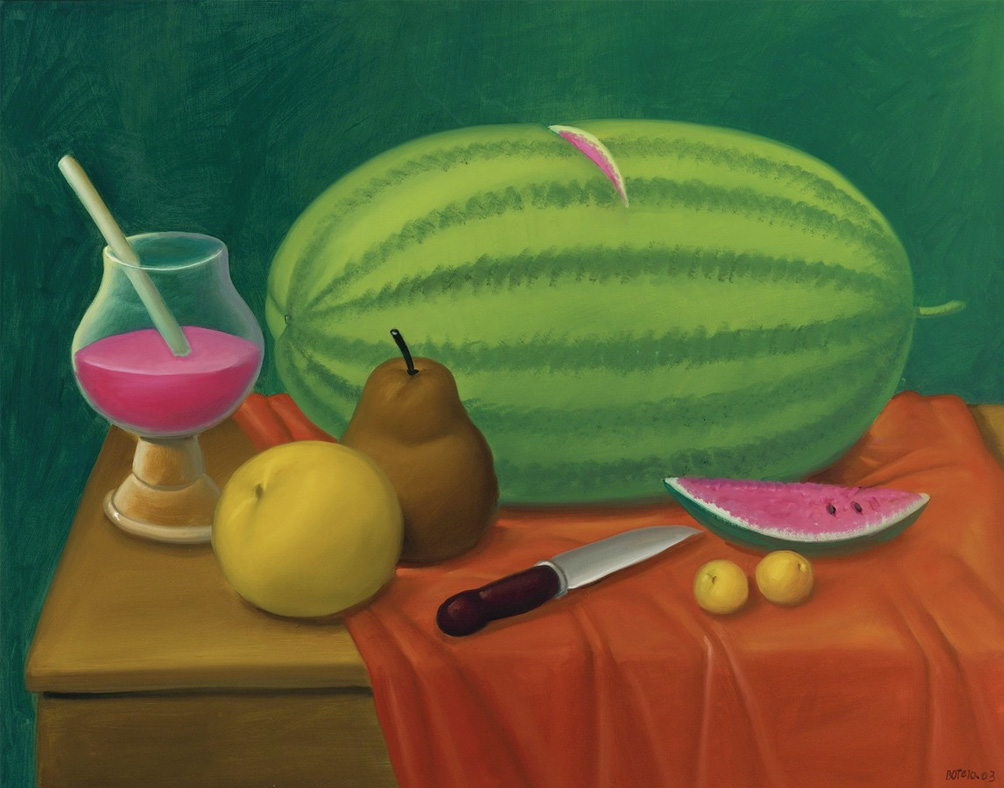 Fernando Botero, 2003, "Nature morte aux fruits". © Fernando Botero.