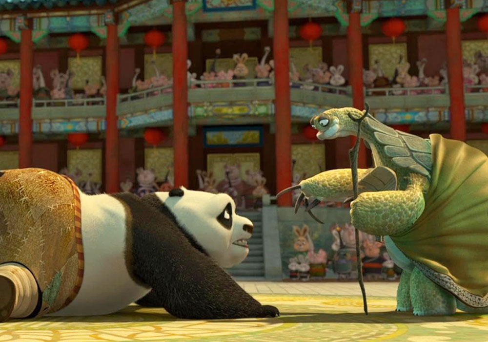 Maître Oogway désignant Po comme nouveau "guerrier dragon", “Kung Fu Panda". © DreamWorks Animation.